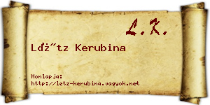 Létz Kerubina névjegykártya
